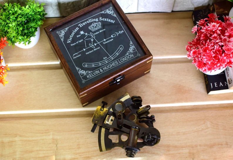 Nautical sextant, brass Maritime sextant, keepsake gift, Navy men gift, Marine gift, Father's day gift, Nautical collectible gift - Retro Handicrafts