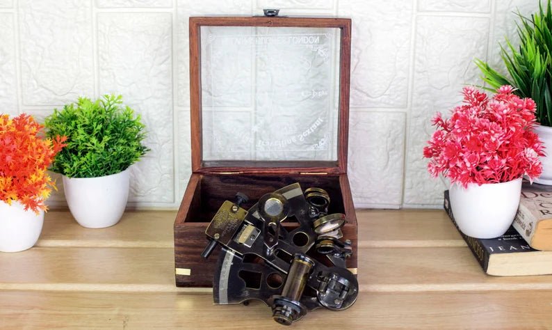 Nautical sextant, brass Maritime sextant, keepsake gift, Navy men gift, Marine gift, Father's day gift, Nautical collectible gift - Retro Handicrafts