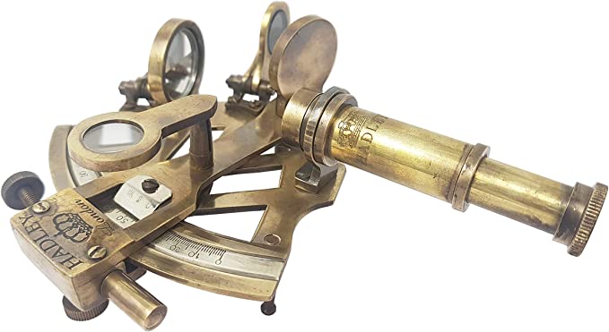 Nautical - Sextant Brass Navigation Instrument (4 inches, Antique Patina) - Retro Handicrafts