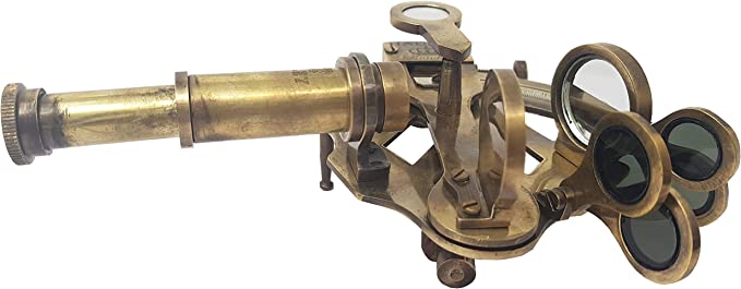 Nautical - Sextant Brass Navigation Instrument (4 inches, Antique Patina) - Retro Handicrafts