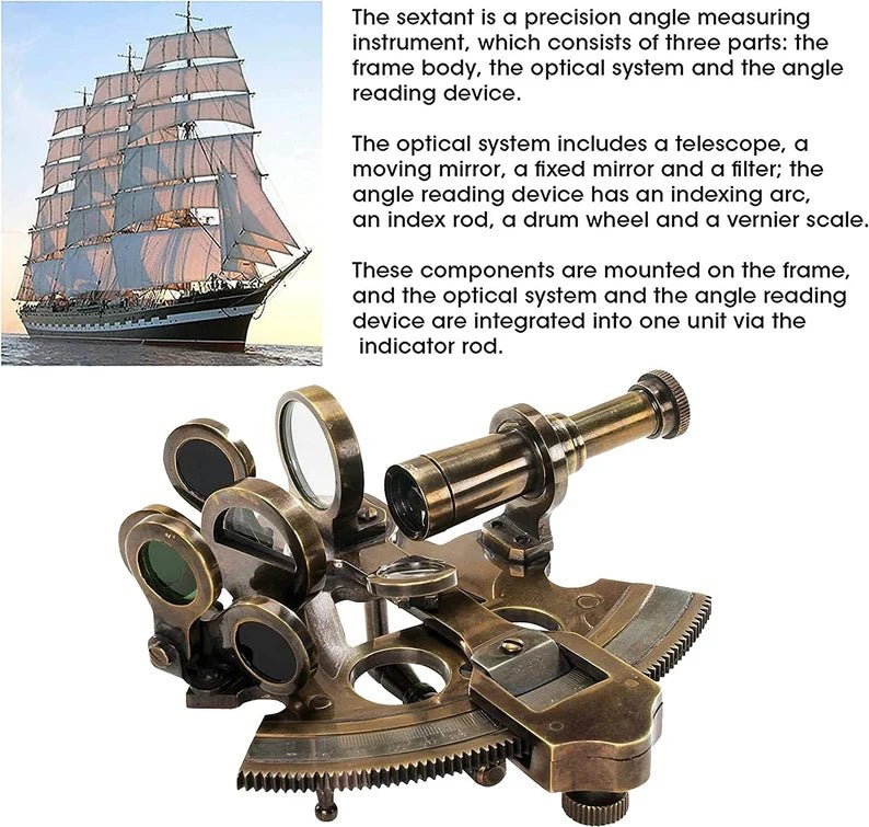 Nautical sextant brass solid working handmade antique boat navigation vintage - Retro Handicrafts