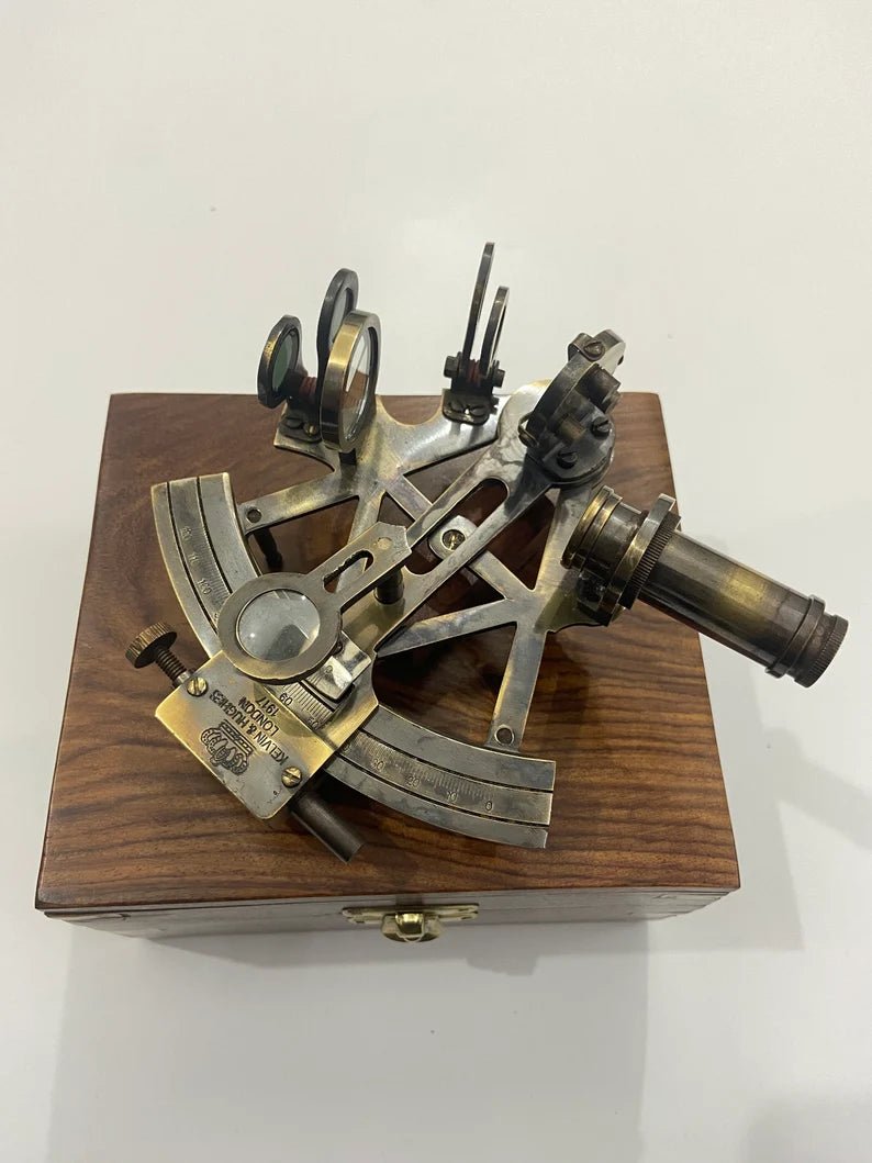 Nautical Solid Brass Kelvin N Huges Working Navigational Sextant - Retro Handicrafts