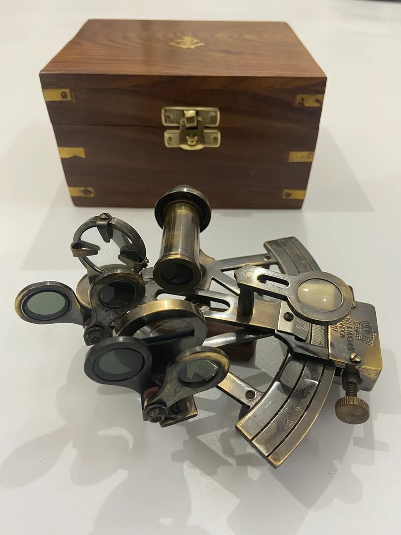 Nautical Solid Brass Kelvin N Huges Working Navigational Sextant - Retro Handicrafts
