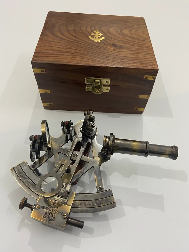 Nautical Solid Brass Kelvin N Huges Working Navigational Sextant - Retro Handicrafts