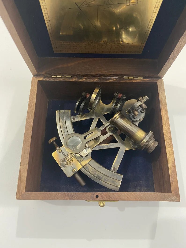 Nautical Solid Brass Kelvin N Huges Working Navigational Sextant - Retro Handicrafts