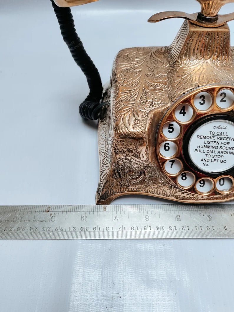 Old Telephone Brass Antique Properly Work and historical telephone - Retro Handicrafts