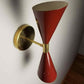 Pair Italian Modern Brass Enamel Wall Lamps Mid century Lighting Wall Fixtures - Retro Handicrafts