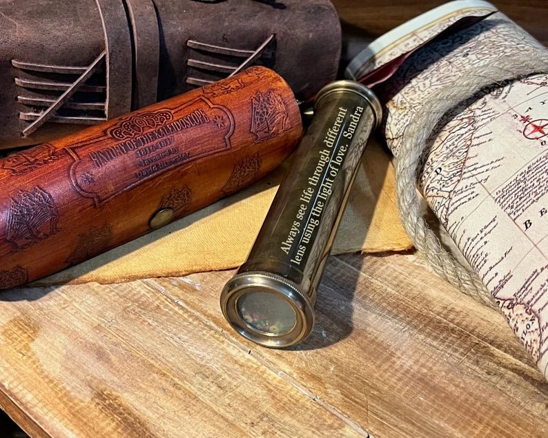 Persoanlized Brass Kaleidoscope, Classic Kaleidoscope, Custom Creative Gift, Christmas Gift Idea, Engraved Wedding Gift, Gift For Everyone - Retro Handicrafts