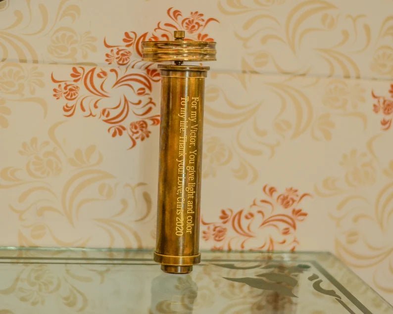 Personalized Classic Kaleidoscope, Multicolor Kaleidoscope, Gold Brass Kaleidoscope, Engraved Wedding Gift, Creative Custom Gift, Gift Idea - Retro Handicrafts