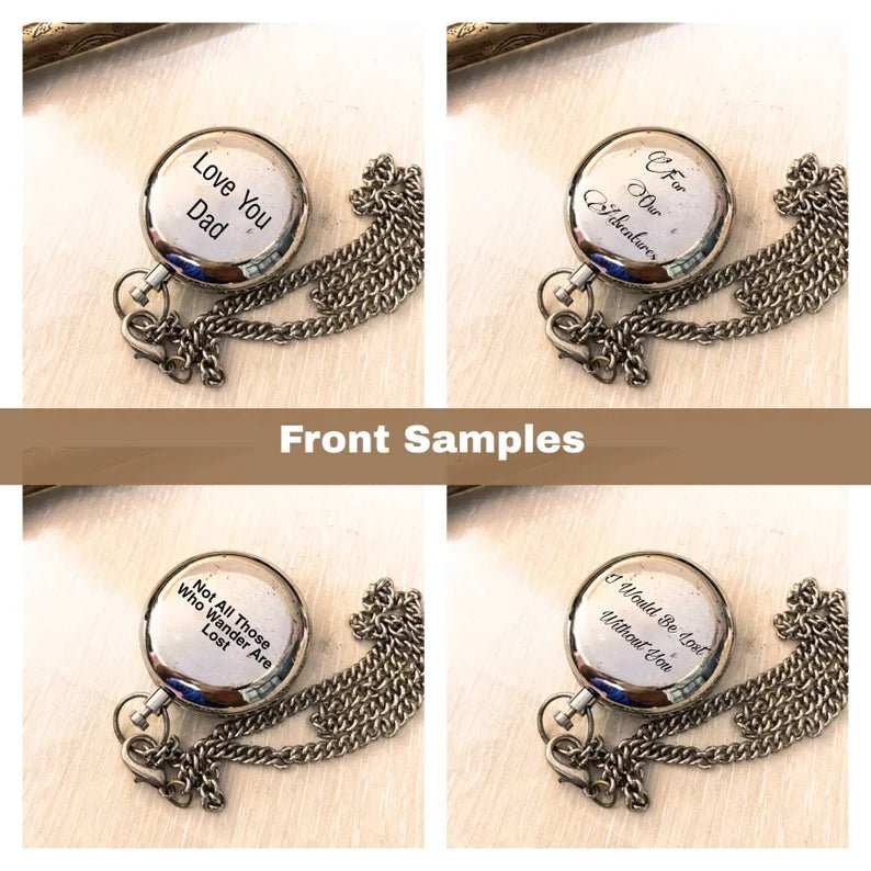 Custom engraved compass, a perfect Christmas gift for him with personalized engraving.