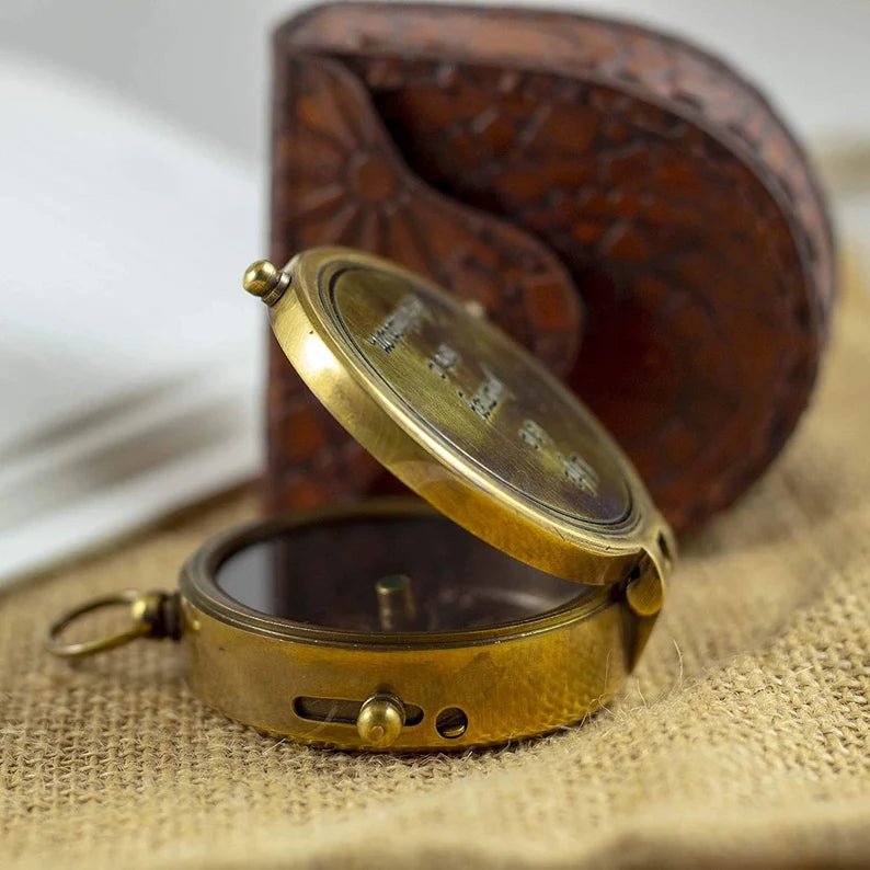 Personalized compass gift for him, ideal for birthdays, anniversaries, and special occasions.