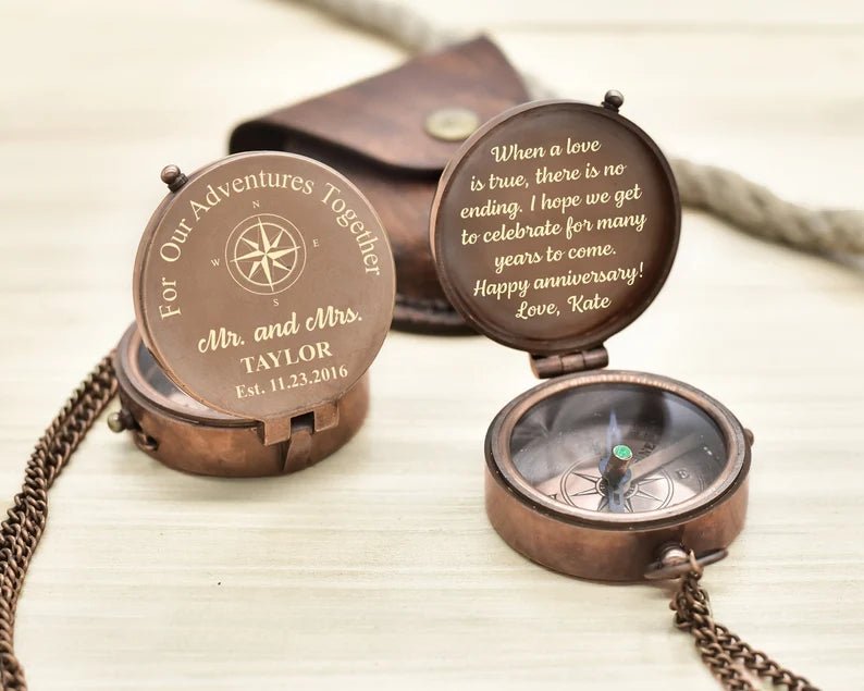 Personalized Nautical Compass, 8th Anniversary Gift for Men, Gifts For Your Loved One's, Unique Groomsmen Gift Ideas, Best Man Wedding Gift - Retro Handicrafts