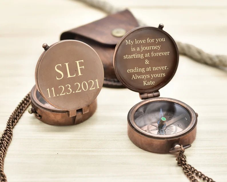 Personalized Nautical Compass, 8th Anniversary Gift for Men, Gifts For Your Loved One's, Unique Groomsmen Gift Ideas, Best Man Wedding Gift - Retro Handicrafts