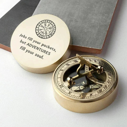 Personalized Sundial Compass - Ideal Graduation, Retirement, Birthday Gift with Custom Engraving Options