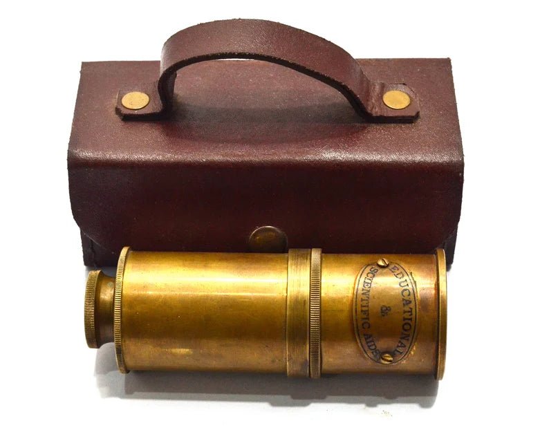 Personalized Telescope With Leather Case - Engraved Spyglass - Gift for your Loved Ones - Groomsmen gift - Gift for Him - Anniversary gift - Retro Handicrafts