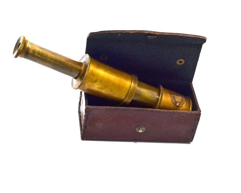 Personalized Telescope With Leather Case - Engraved Spyglass - Gift for your Loved Ones - Groomsmen gift - Gift for Him - Anniversary gift - Retro Handicrafts
