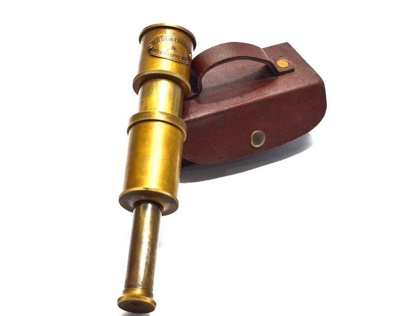 Personalized Telescope With Leather Case - Engraved Spyglass - Gift for your Loved Ones - Groomsmen gift - Gift for Him - Anniversary gift - Retro Handicrafts