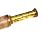 Pirate Nautical Brass And Leather Finish Telescope With Wooden Box, Engraved Spyglass, Marine Telescope, Antique Personalized Telescope - Retro Handicrafts