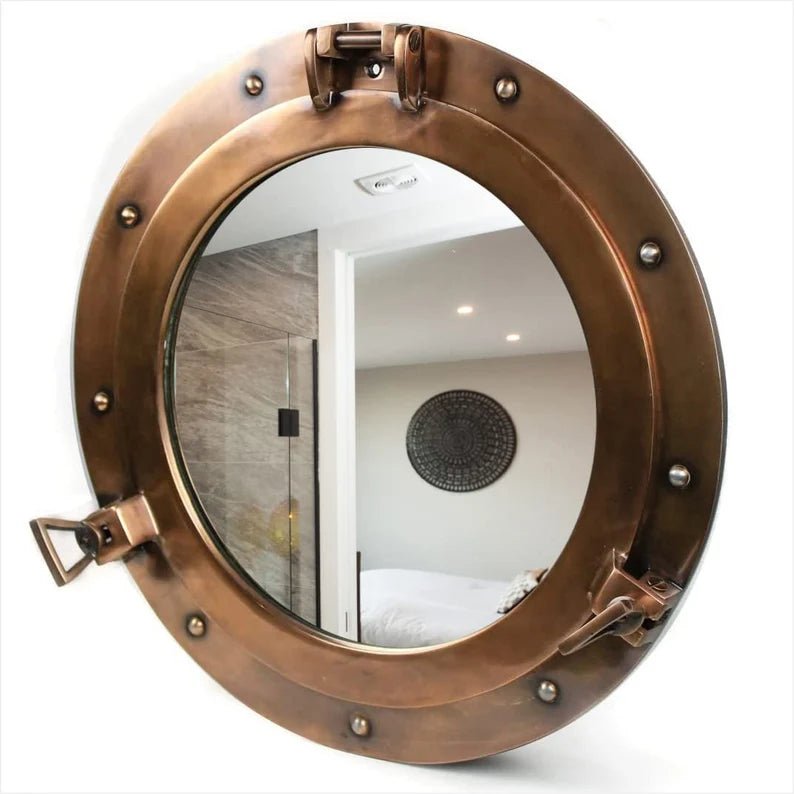 Premium Nautical Ship's Porthole: Authentic Rustic Appeal Mirrors & Windows - Retro Handicrafts