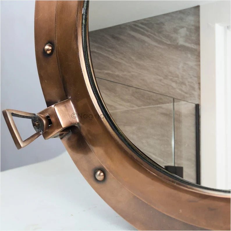 Premium Nautical Ship's Porthole: Authentic Rustic Appeal Mirrors & Windows - Retro Handicrafts