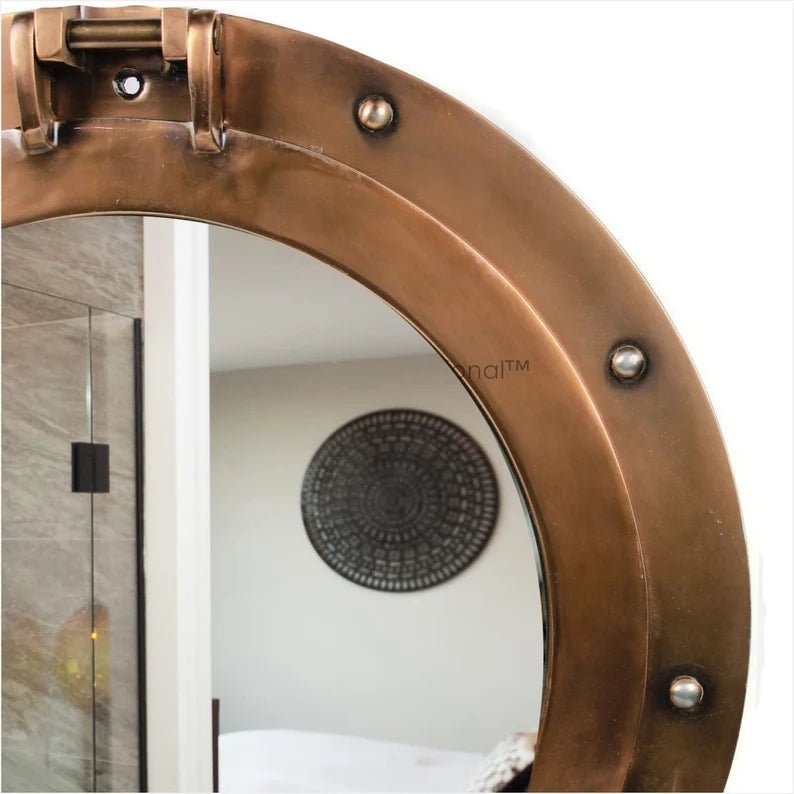 Premium Nautical Ship's Porthole: Authentic Rustic Appeal Mirrors & Windows - Retro Handicrafts