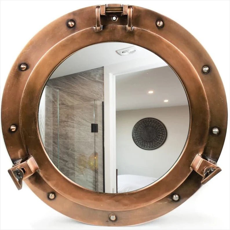 Premium Nautical Ship's Porthole: Authentic Rustic Appeal Mirrors & Windows - Retro Handicrafts