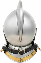 Retro Antique Burgonet Helmet Medieval Armour Helmet - with Brass Accents Helmet Silver - Retro Handicrafts