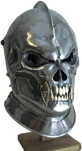 Retro Medieval Helmet Old Demonic Face Helmet Battle - Ready Historical Treasure Silver - Retro Handicrafts