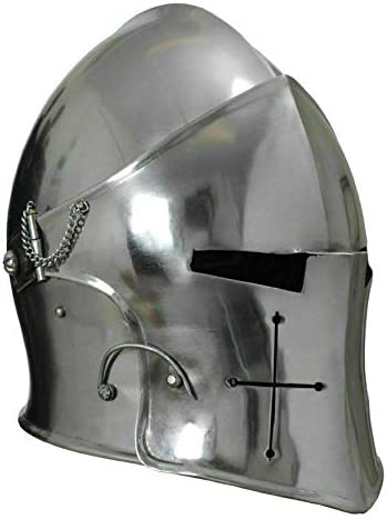 Retro SCA LARP Medieval Helmet 18 ga Warrior Costume Replica Full Steel Helmet Gift - Retro Handicrafts