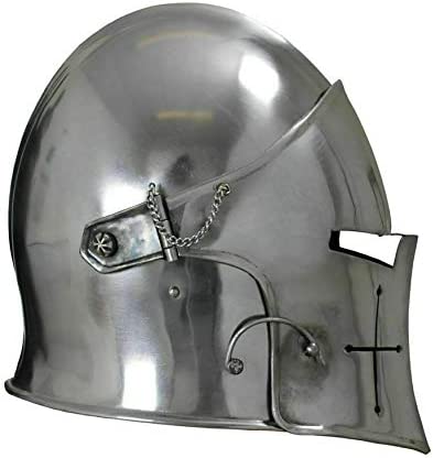 Retro SCA LARP Medieval Helmet 18 ga Warrior Costume Replica Full Steel Helmet Gift - Retro Handicrafts