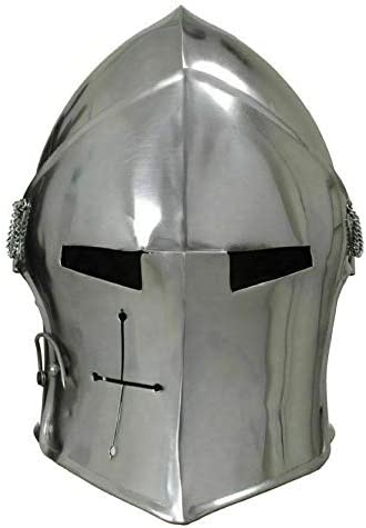 Retro SCA LARP Medieval Helmet 18 ga Warrior Costume Replica Full Steel Helmet Gift - Retro Handicrafts