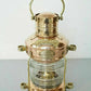 14" Copper & Brass Anchor Oil Lamp - Nautical Maritime Ship Lantern Light