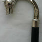 Vintage Silver Brass Wolf Head Handle Victorian Wooden Walking stick Shaft Cane