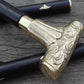 Wooden Walking Stick, Brass Handle Cane, Nautical Vintage Style Designer