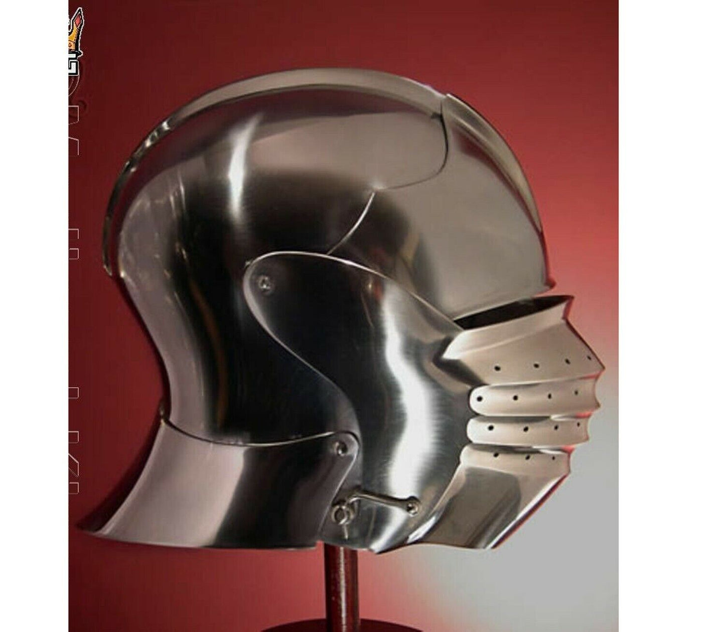 Medieval Helmet 18 Gauge SCA LARP Medieval Bellows Visor Sallet Helmet Replica