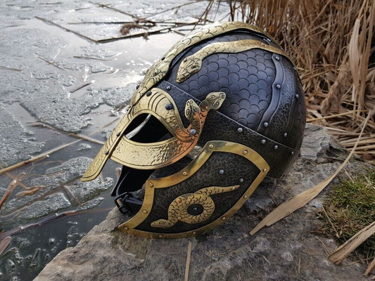 16GA SCA LARP Medieval Hardened FENCES WICKES Norman Viking Helmet Replica II