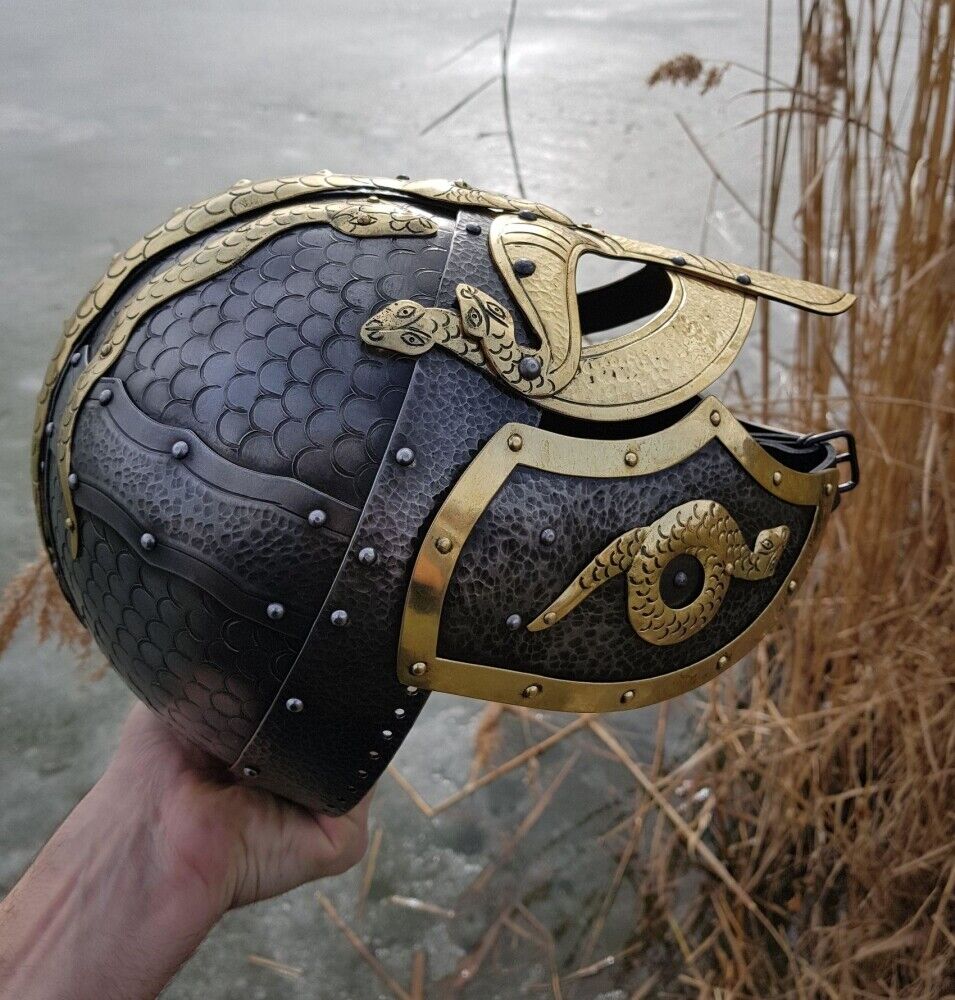 16GA SCA LARP Medieval Hardened FENCES WICKES Norman Viking Helmet Replica II