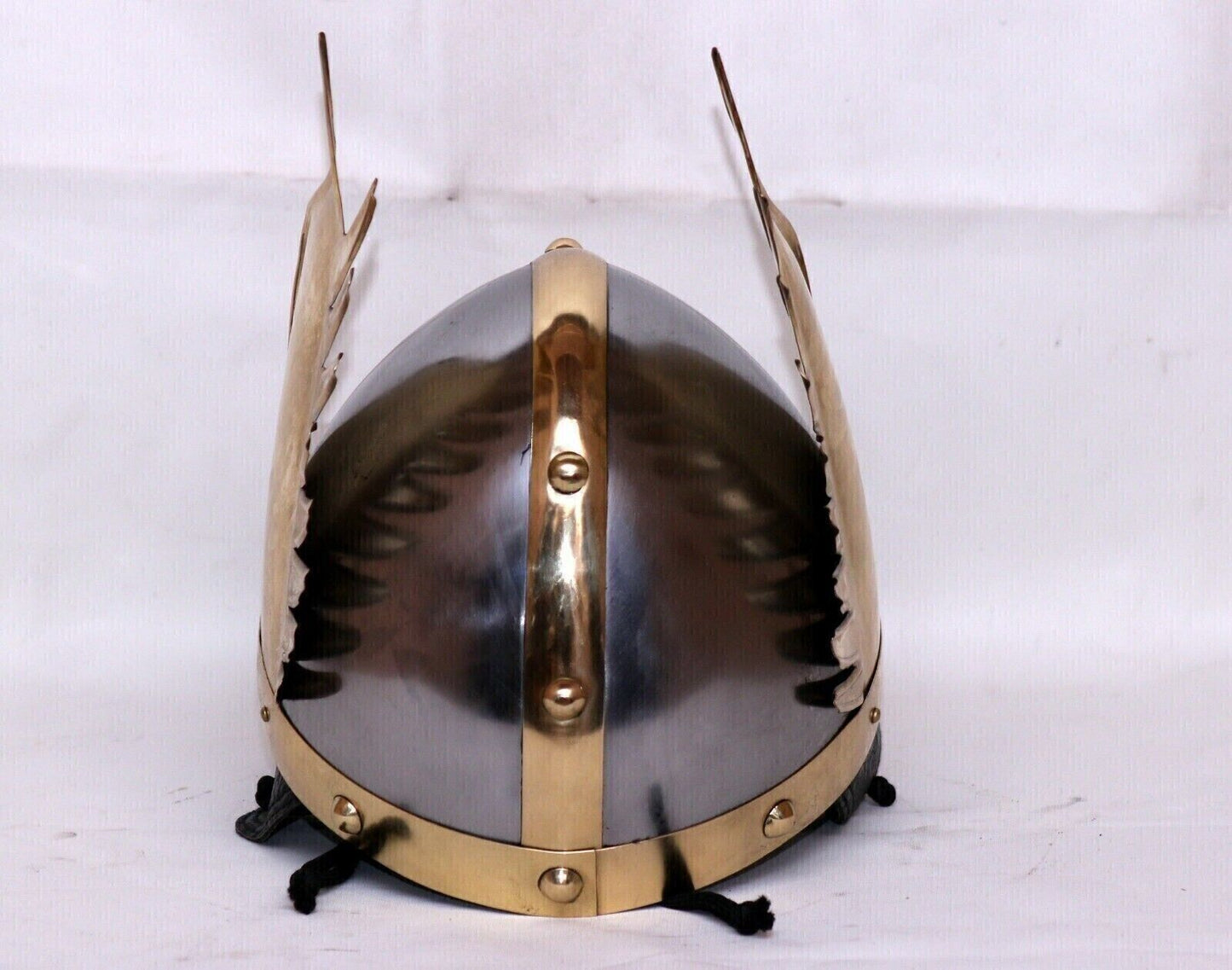 Medieval Steel & Brass Viking Helmet Knight Norman Warrior New Independence Day