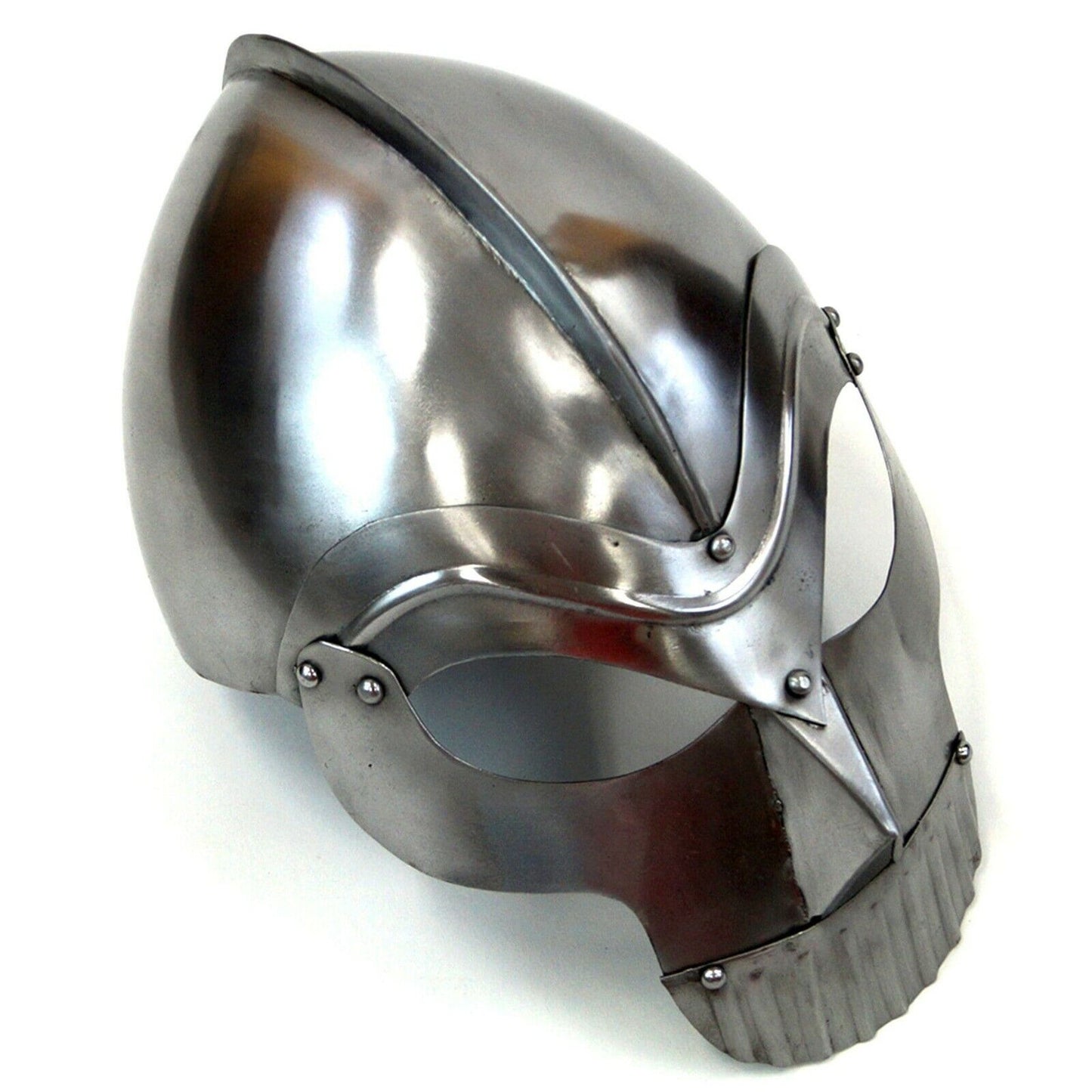 Armor Helmet with Teeth Medieval Warrior Armor, Chrome (19851)
