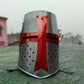 Medieval Brass Templar Crusader Helmet SCA LARP Great Helmet Knight Halloween