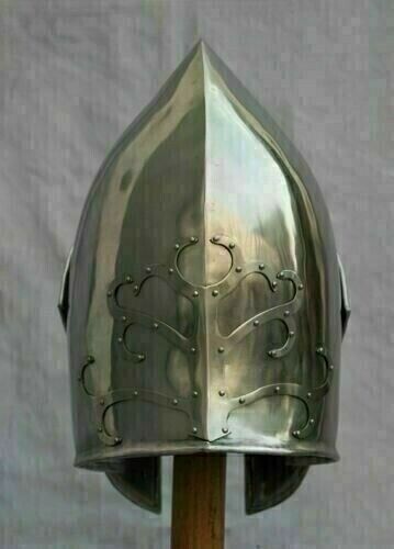 Medieval Viking Winged Norman Helmet Steel & Brass Armor Viking Helmet