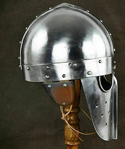 SCA Medieval Norman Nasal Helmet Viking Helmet Rplica Mask Helmet Silver - Retro Handicrafts
