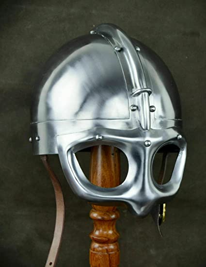 SCA Medieval Norman Nasal Helmet Viking Helmet Rplica Mask Helmet Silver - Retro Handicrafts