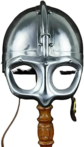 SCA Medieval Norman Nasal Helmet Viking Helmet Rplica Mask Helmet Silver - Retro Handicrafts