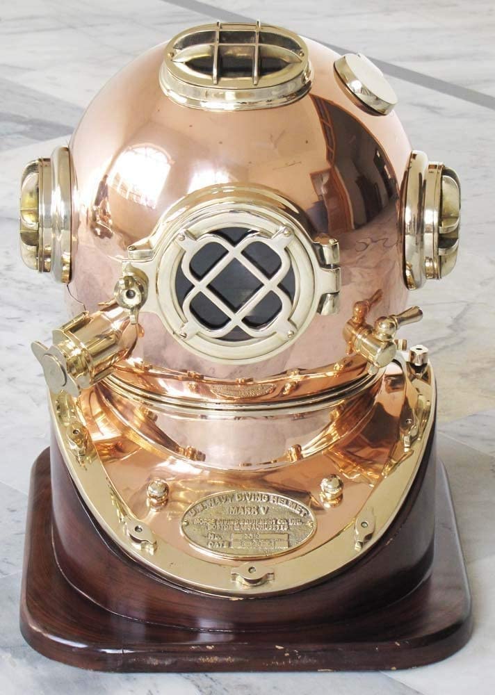 Scuba Decorative Divers Diving Helmet Vintage SCA Relica US Navy Mark V Copper And Brass 18 inches - Retro Handicrafts
