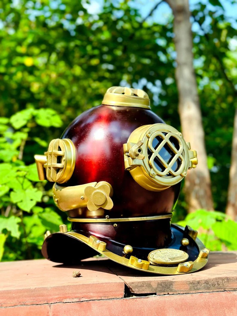 Scuba diving helmet | Marine Purple diving divers helmet | US navy mark V divers helmet | Marine deep diving helmet - Retro Handicrafts