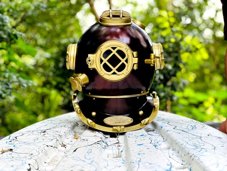 Scuba diving helmet | Marine Purple diving divers helmet | US navy mark V divers helmet | Marine deep diving helmet - Retro Handicrafts