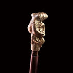 Sea Treasure Octopus Head Handle Walking Stick with Spiral Wooden Hiking Cane Design