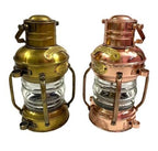 Set of 2 ~ Copper & Antique Finish Oil Lantern/Vintage Nautical Ship Oil Lamp/Hanging - Retro Handicrafts