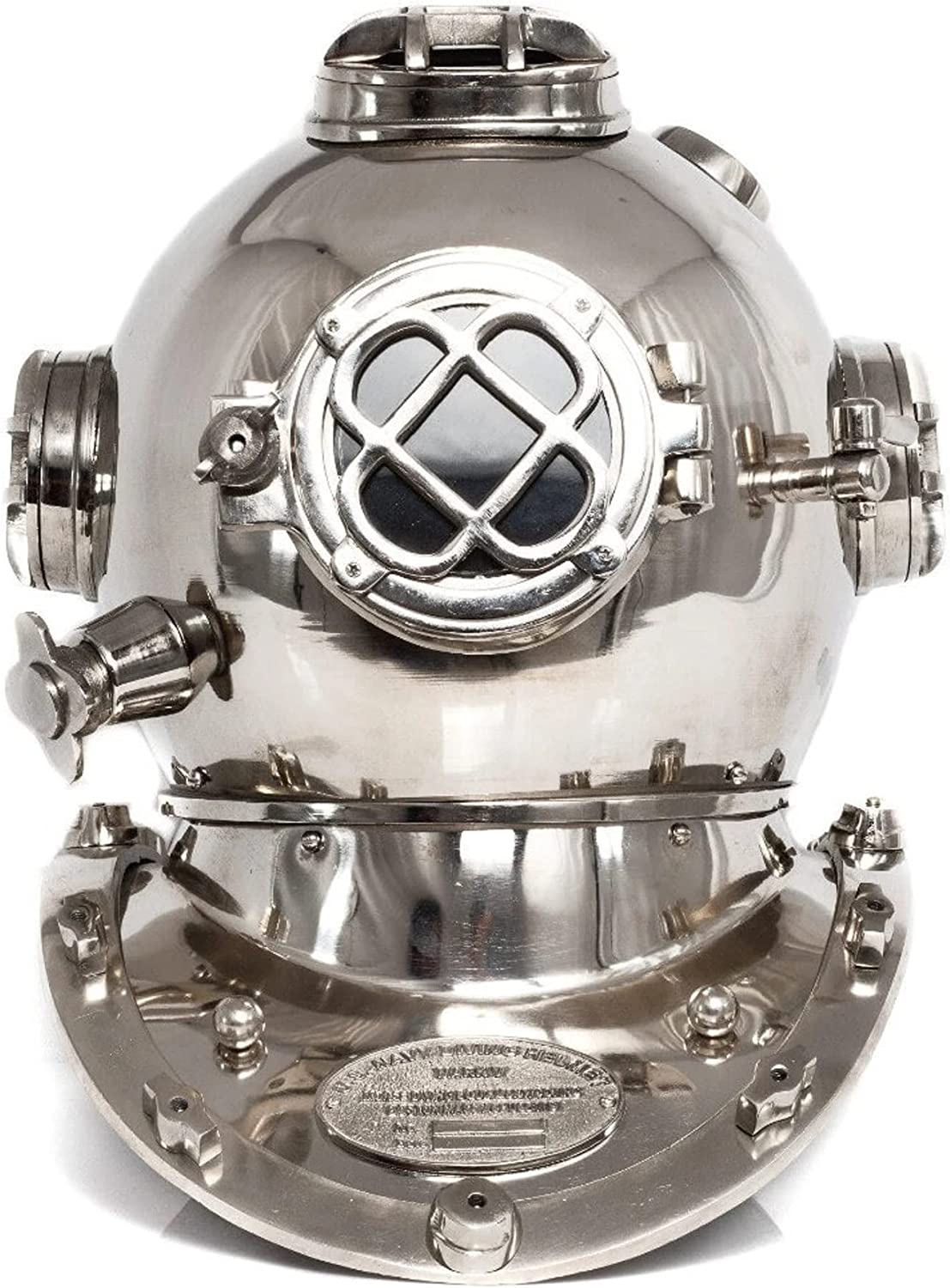 Silver Antique Vintage Diving Helmet Heavy Metal Divers Helmet Antique Scuba Sea Replica Us Navy Mark V - Retro Handicrafts